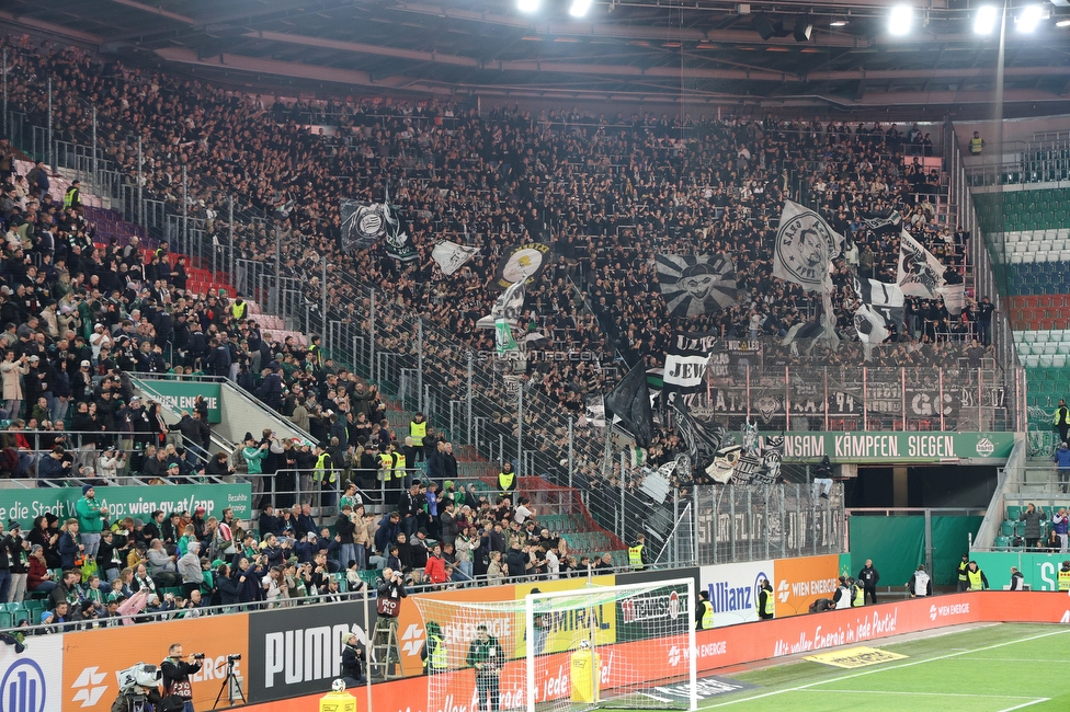Rapid Wien - Sturm Graz
Oesterreichische Fussball Bundesliga, 12. Runde, SK Rapid Wien - SK Sturm Graz, Weststadion Wien, 02.11.2025. 

Foto zeigt Fans von Sturm
