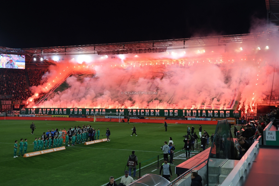 Rapid Wien - Sturm Graz
Oesterreichische Fussball Bundesliga, 12. Runde, SK Rapid Wien - SK Sturm Graz, Weststadion Wien, 02.11.2025. 

Foto zeigt Fans von Rapid mit einer Choreografie
Schlüsselwörter: pyrotechnik
