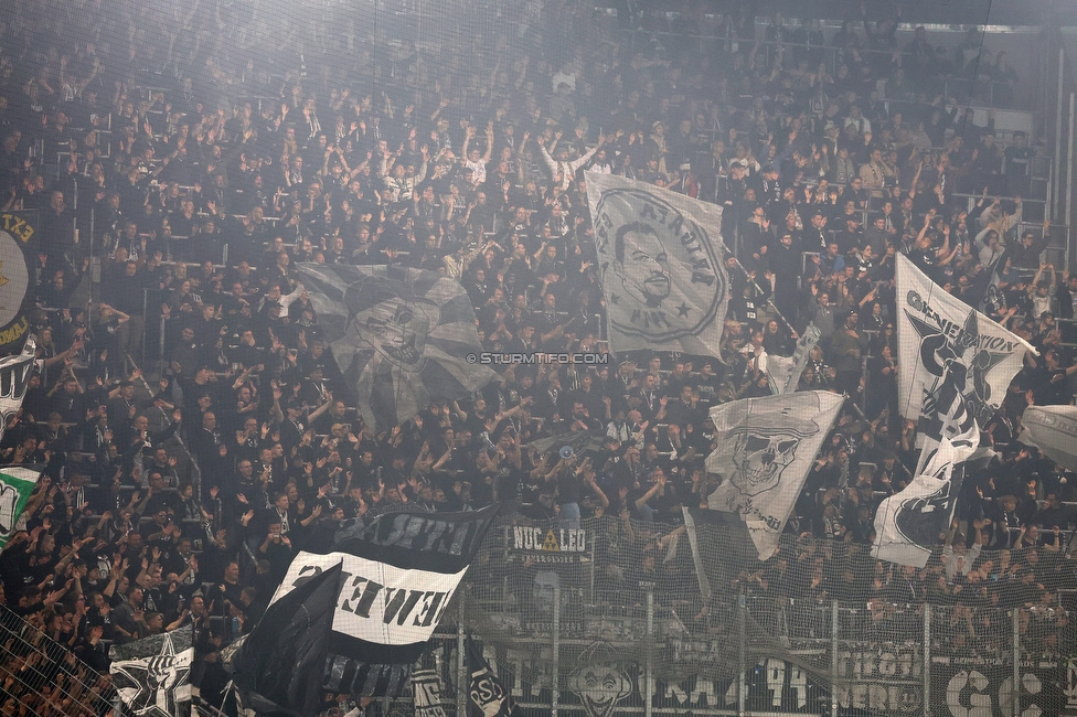 Rapid Wien - Sturm Graz
Oesterreichische Fussball Bundesliga, 12. Runde, SK Rapid Wien - SK Sturm Graz, Weststadion Wien, 02.11.2025. 

Foto zeigt Fans von Sturm
Schlüsselwörter: brigata