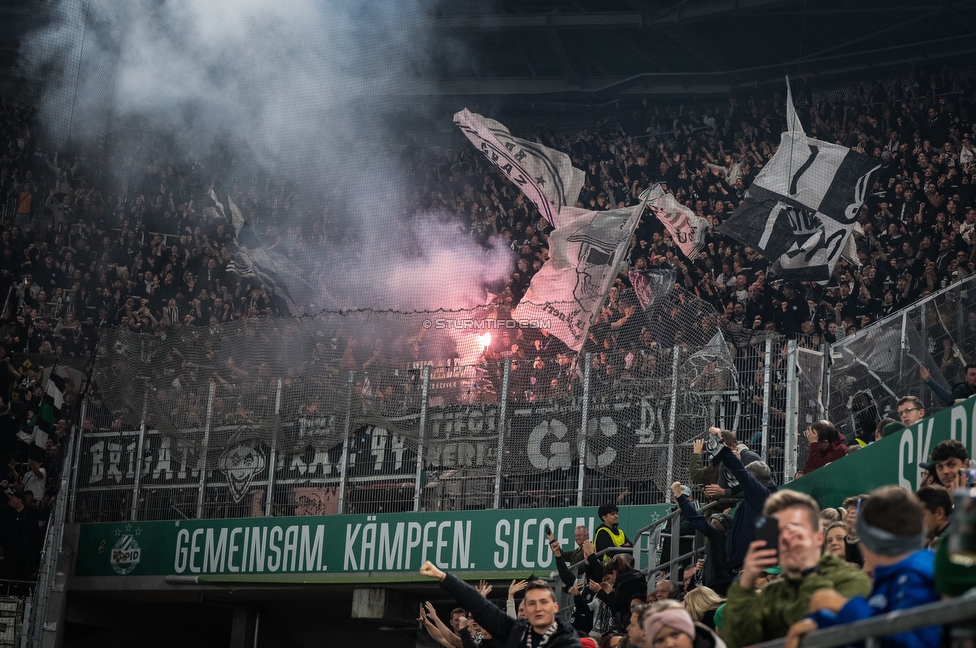 Rapid Wien - Sturm Graz
Oesterreichische Fussball Bundesliga, 12. Runde, SK Rapid Wien - SK Sturm Graz, Weststadion Wien, 02.11.2025. 

Foto zeigt Fans von Sturm
