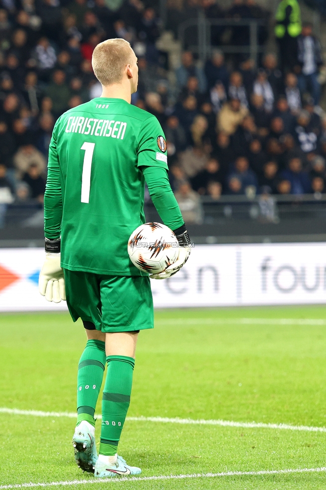 Sturm Graz - Nottingham
UEFA Europa League Gruppenphase 4. Spieltag, SK Sturm Graz - Nottingham Forest, Stadion Liebenau Graz, 06.11.2025. 

Foto zeigt Oliver Christensen (Sturm)

