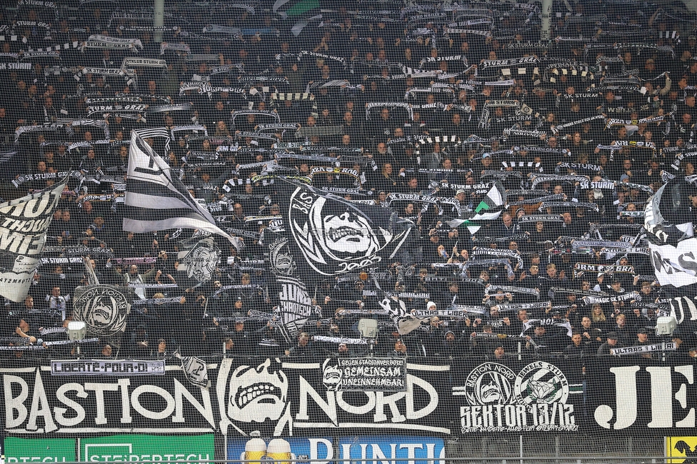 Sturm Graz - Salzburg
Oesterreichische Fussball Bundesliga, 13. Runde, SK Sturm Graz - FC Salzburg, Stadion Liebenau Graz, 26.10.2025. 

Foto zeigt Fans von Sturm
Schlüsselwörter: schals bastion
