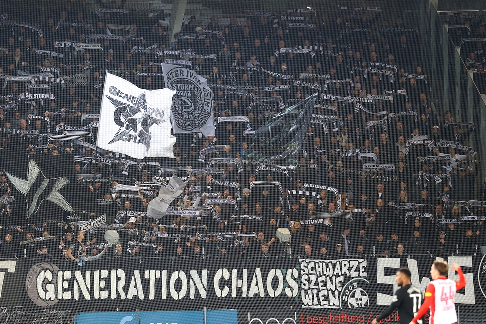 Sturm Graz - Salzburg
Oesterreichische Fussball Bundesliga, 13. Runde, SK Sturm Graz - FC Salzburg, Stadion Liebenau Graz, 26.10.2025. 

Foto zeigt Fans von Sturm
Schlüsselwörter: schals generationchaos