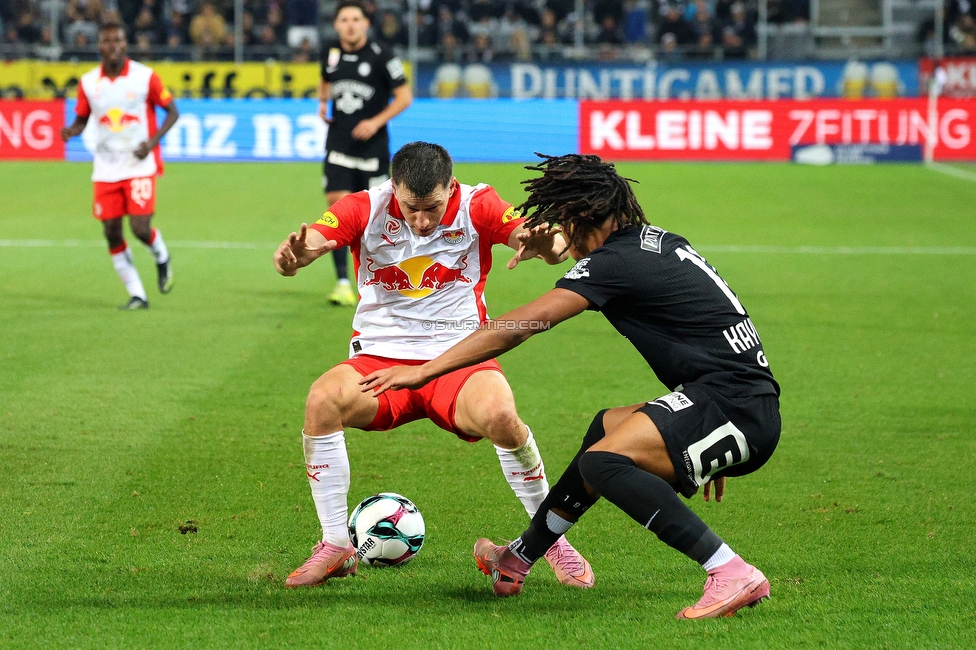 Sturm Graz - RB Salzburg
Oesterreichische Fussball Bundesliga, 13. Runde, SK Sturm Graz - FC RB Salzburg, Stadion Liebenau Graz, 09.11.2025. 

Foto zeigt Axel Kayombo (Sturm)
