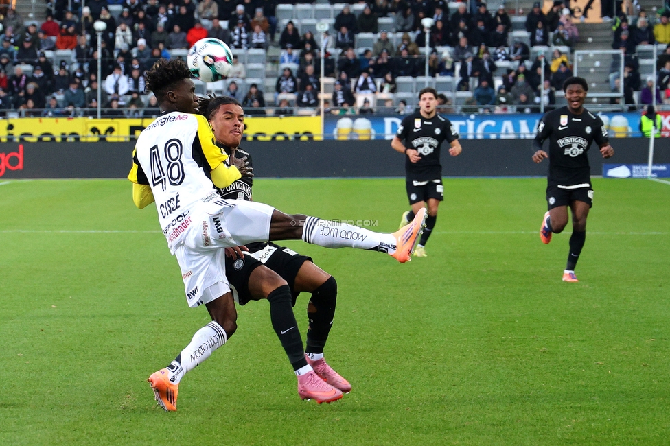 Sturm Graz - LASK
Oesterreichische Fussball Bundesliga, 14. Runde, SK Sturm Graz - LASK, Stadion Liebenau Graz, 23.11.2025. 

Foto zeigt Axel Kayombo (Sturm)
