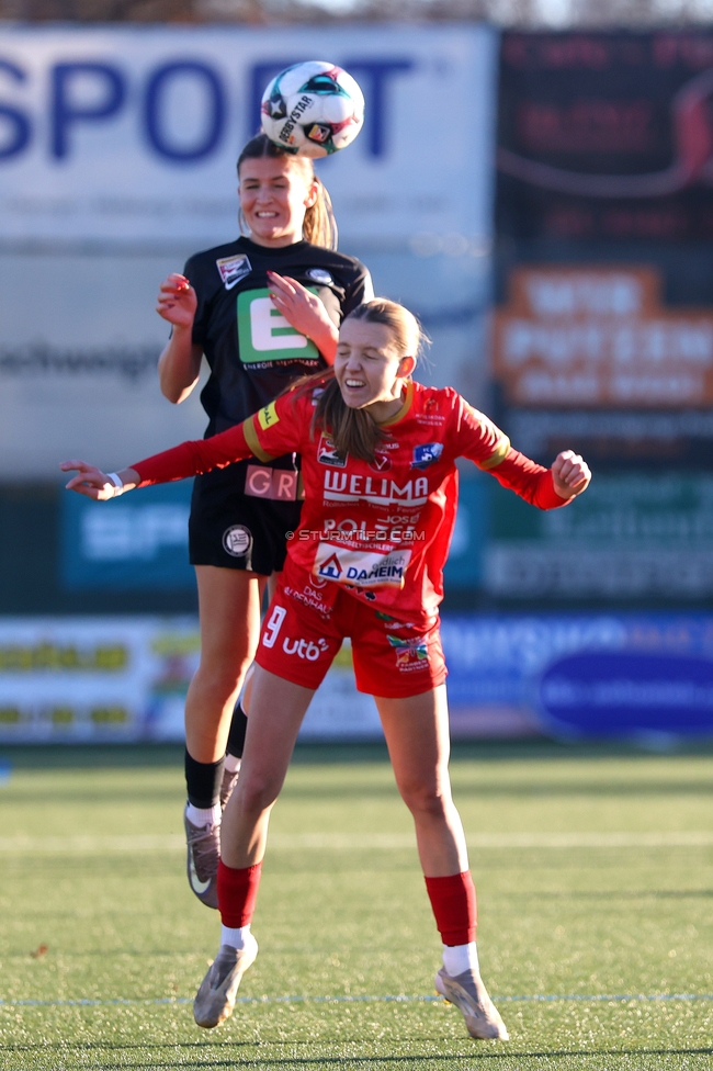 Sturm Damen - Suedburgenland Hartberg
OEFB Frauen Bundesliga, 13. Runde, SK Sturm Graz Damen - SpG Suedburgenland TSV Hartberg, Koralmstadion Deutschlandsberg, 23.11.2025. 

Foto zeigt Marie Spiess (Sturm Damen)
