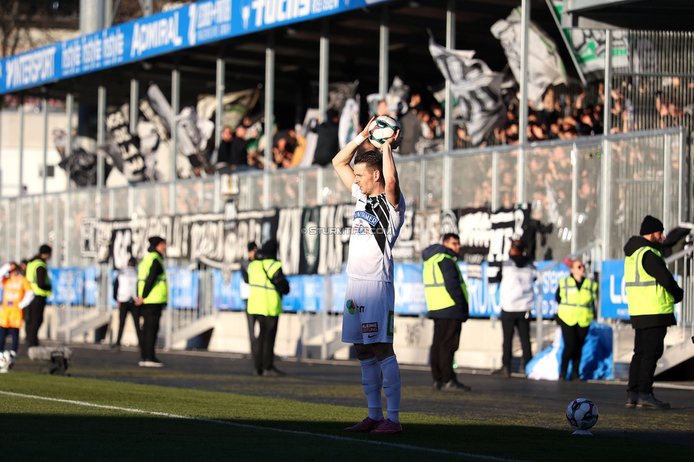 Hartberg - Sturm Graz
Oesterreichische Fussball Bundesliga, 15. Runde, TSV Hartberg - SK Sturm Graz, PROfertil Arena Hartberg, 30.11.2025. 

Foto zeigt Dimitri Lavalee (Sturm)
