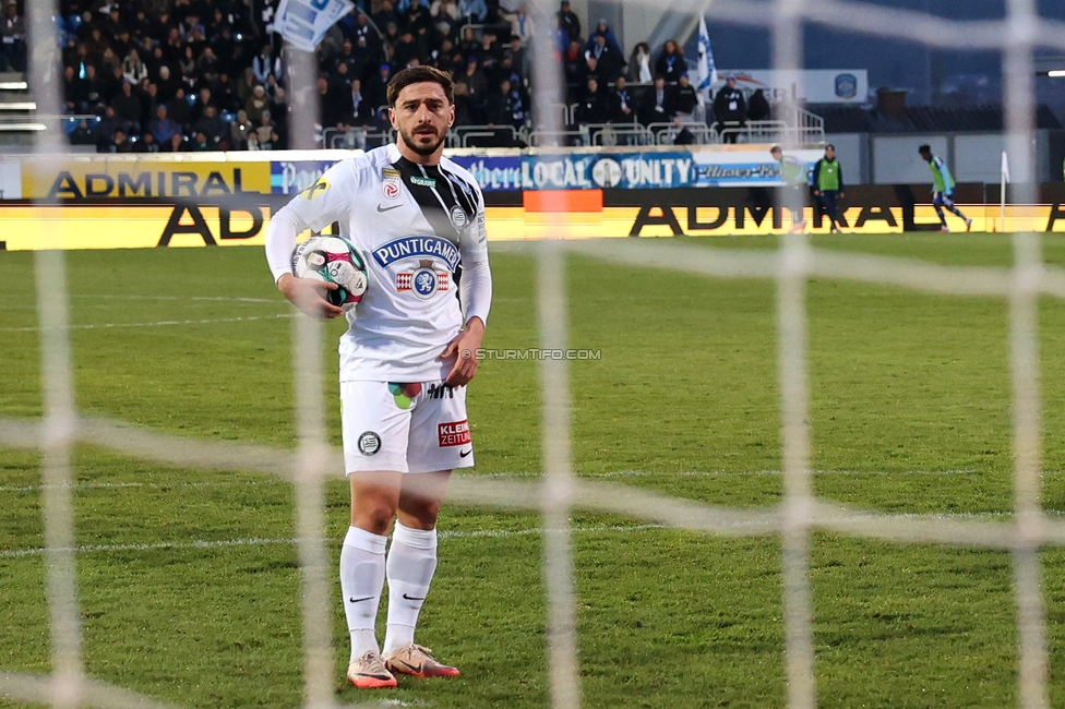 Hartberg - Sturm Graz
Oesterreichische Fussball Bundesliga, 15. Runde, TSV Hartberg - SK Sturm Graz, PROfertil Arena Hartberg, 30.11.2025. 

Foto zeigt Otar Kiteishvili (Sturm)
