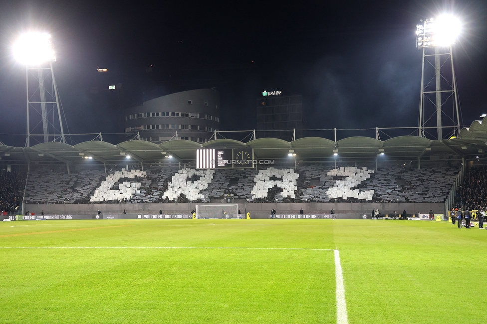 Sturm Graz - GAK
Oesterreichische Fussball Bundesliga, 16. Runde, SK Sturm Graz - Grazer AK, Stadion Liebenau Graz, 07.12.2025. 

Foto zeigt Fans von Sturm mit einer Choreografie
