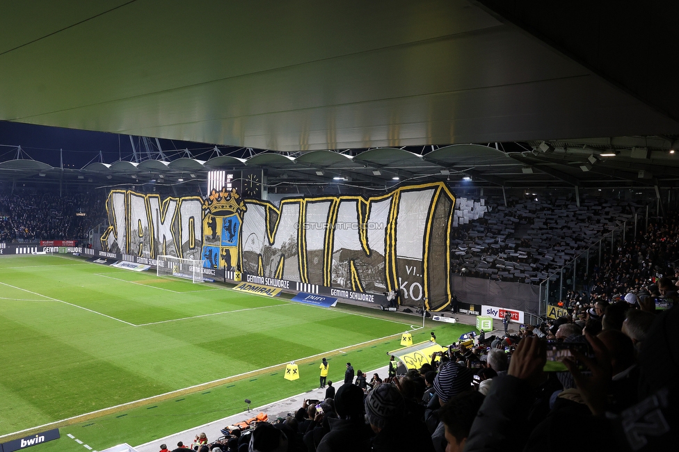 Sturm Graz - GAK
Oesterreichische Fussball Bundesliga, 16. Runde, SK Sturm Graz - Grazer AK, Stadion Liebenau Graz, 07.12.2025. 

Foto zeigt Fans von Sturm mit einer Choreografie
