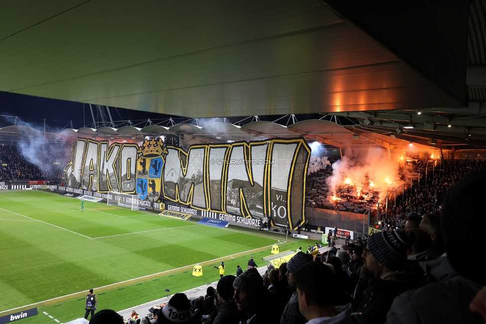 Sturm Graz - GAK
Oesterreichische Fussball Bundesliga, 16. Runde, SK Sturm Graz - Grazer AK, Stadion Liebenau Graz, 07.12.2025. 

Foto zeigt Fans von Sturm mit einer Choreografie
