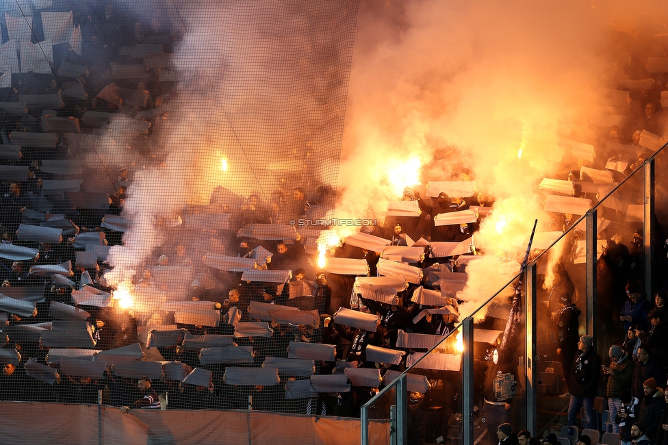 Sturm Graz - GAK
Oesterreichische Fussball Bundesliga, 16. Runde, SK Sturm Graz - Grazer AK, Stadion Liebenau Graz, 07.12.2025. 

Foto zeigt Fans von Sturm mit einer Choreografie
