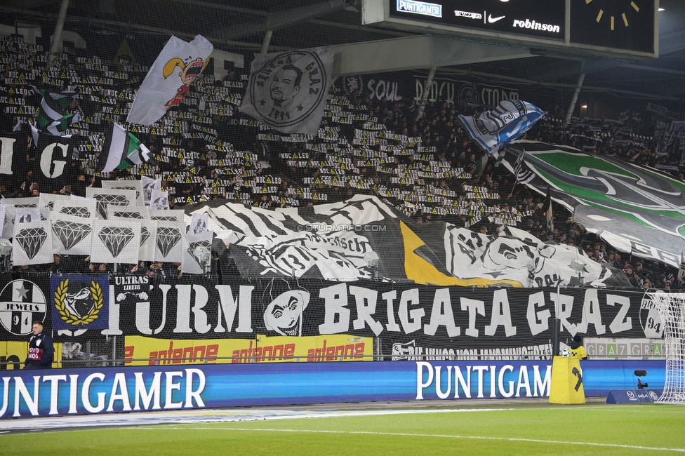 Sturm Graz - GAK
Oesterreichische Fussball Bundesliga, 16. Runde, SK Sturm Graz - Grazer AK, Stadion Liebenau Graz, 07.12.2025. 

Foto zeigt Fans von Sturm mit einer Choreografie
Schlüsselwörter: brigata