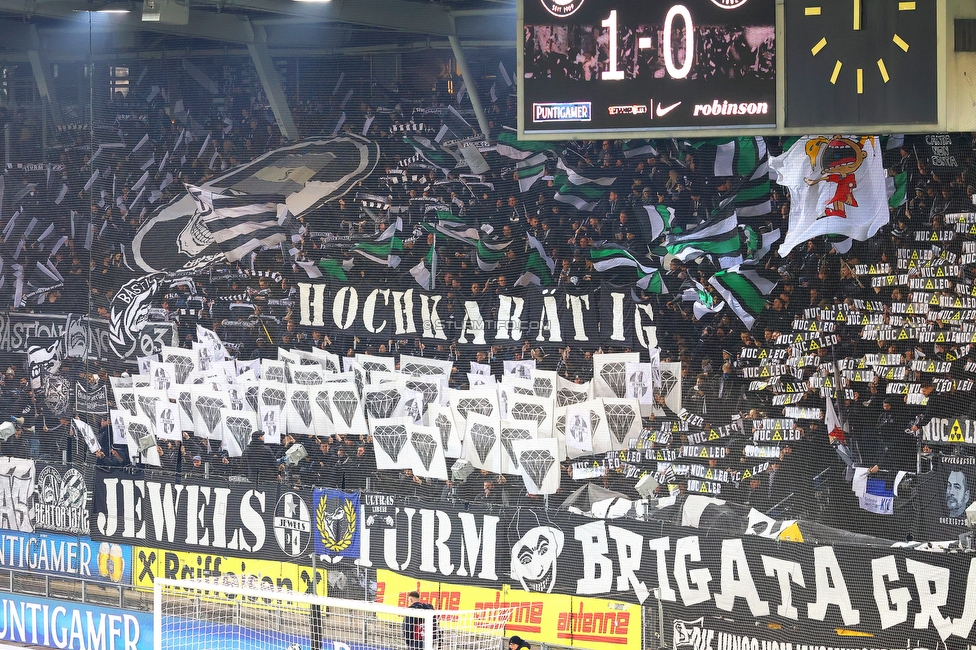 Sturm Graz - GAK
Oesterreichische Fussball Bundesliga, 16. Runde, SK Sturm Graz - Grazer AK, Stadion Liebenau Graz, 07.12.2025. 

Foto zeigt Fans von Sturm mit einer Choreografie
Schlüsselwörter: jewels