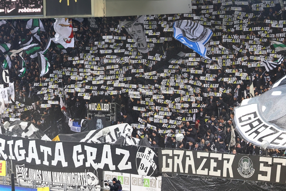 Sturm Graz - GAK
Oesterreichische Fussball Bundesliga, 16. Runde, SK Sturm Graz - Grazer AK, Stadion Liebenau Graz, 07.12.2025. 

Foto zeigt Fans von Sturm mit einer Choreografie
Schlüsselwörter: brigata