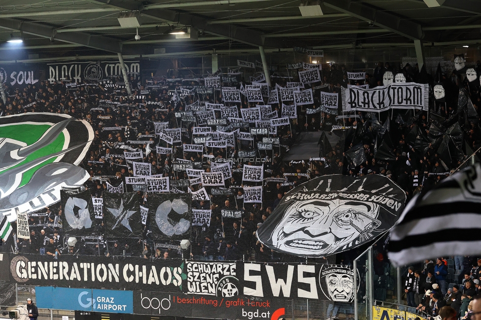 Sturm Graz - GAK
Oesterreichische Fussball Bundesliga, 16. Runde, SK Sturm Graz - Grazer AK, Stadion Liebenau Graz, 07.12.2025. 

Foto zeigt Fans von Sturm mit einer Choreografie
Schlüsselwörter: generationchaos sws blackstorm