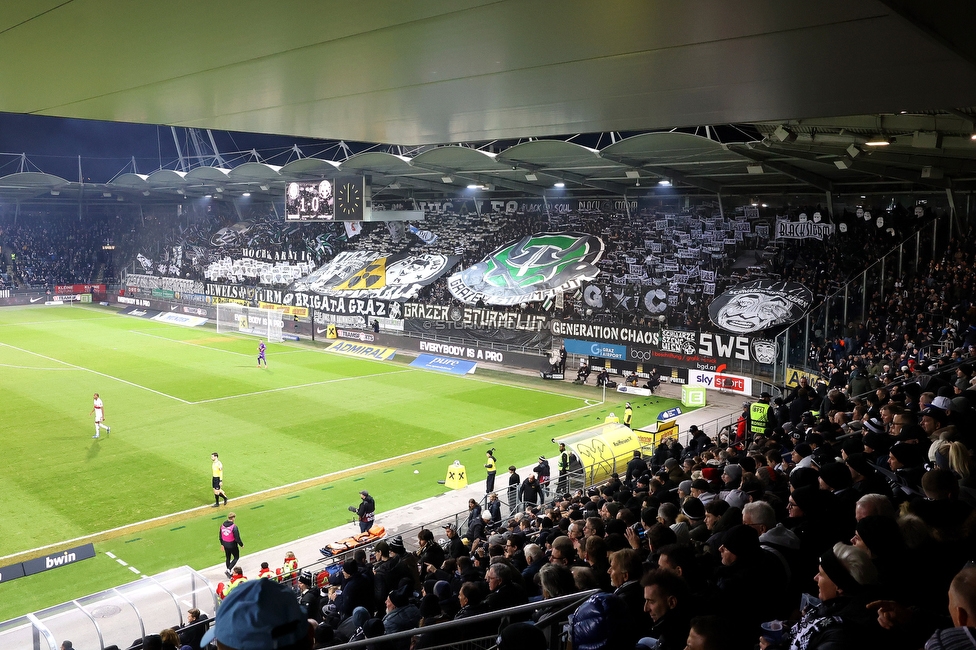 Sturm Graz - GAK
Oesterreichische Fussball Bundesliga, 16. Runde, SK Sturm Graz - Grazer AK, Stadion Liebenau Graz, 07.12.2025. 

Foto zeigt Fans von Sturm mit einer Choreografie
