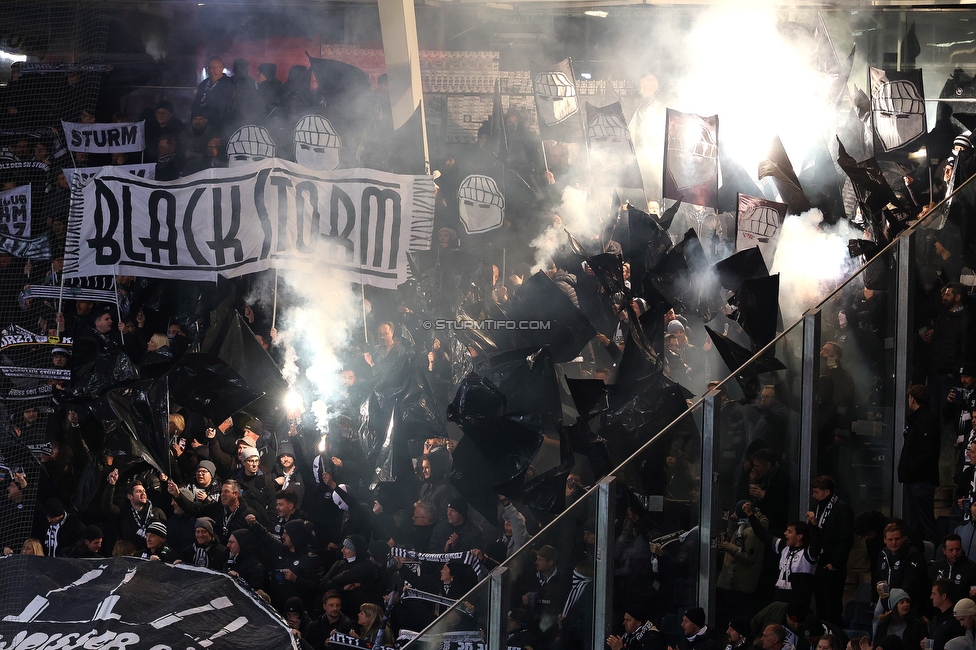 Sturm Graz - GAK
Oesterreichische Fussball Bundesliga, 16. Runde, SK Sturm Graz - Grazer AK, Stadion Liebenau Graz, 07.12.2025. 

Foto zeigt Fans von Sturm mit einer Choreografie
Schlüsselwörter: blackstorm