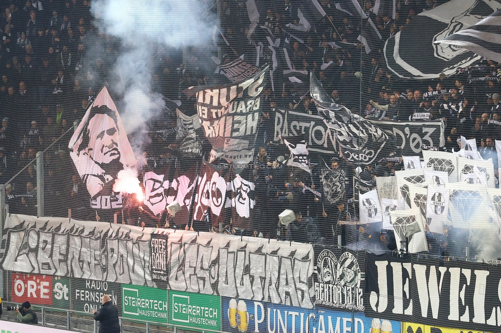 Sturm Graz - GAK
Oesterreichische Fussball Bundesliga, 16. Runde, SK Sturm Graz - Grazer AK, Stadion Liebenau Graz, 07.12.2025. 

Foto zeigt Fans von Sturm mit einer Choreografie
Schlüsselwörter: bastion