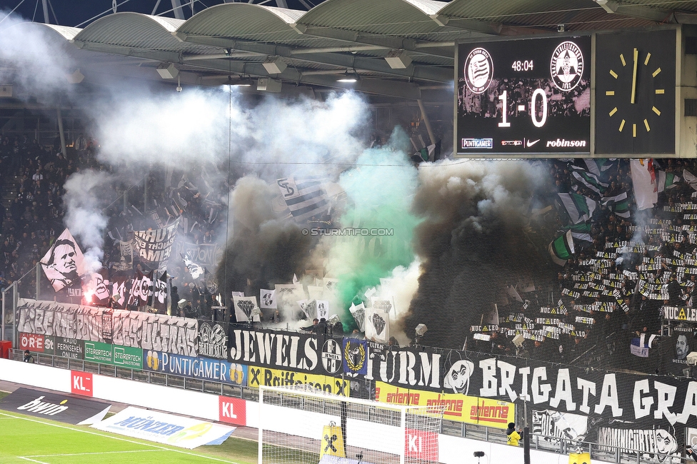 Sturm Graz - GAK
Oesterreichische Fussball Bundesliga, 16. Runde, SK Sturm Graz - Grazer AK, Stadion Liebenau Graz, 07.12.2025. 

Foto zeigt Fans von Sturm mit einer Choreografie
Schlüsselwörter: jewels