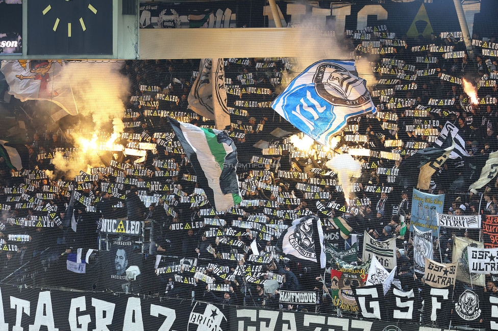 Sturm Graz - GAK
Oesterreichische Fussball Bundesliga, 16. Runde, SK Sturm Graz - Grazer AK, Stadion Liebenau Graz, 07.12.2025. 

Foto zeigt Fans von Sturm mit einer Choreografie
Schlüsselwörter: brigata