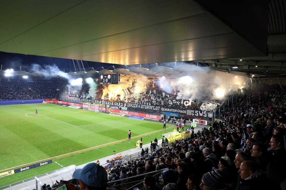 Sturm Graz - GAK
Oesterreichische Fussball Bundesliga, 16. Runde, SK Sturm Graz - Grazer AK, Stadion Liebenau Graz, 07.12.2025. 

Foto zeigt Fans von Sturm mit einer Choreografie
