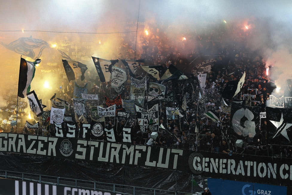 Sturm Graz - GAK
Oesterreichische Fussball Bundesliga, 16. Runde, SK Sturm Graz - Grazer AK, Stadion Liebenau Graz, 07.12.2025. 

Foto zeigt Fans von Sturm mit einer Choreografie
Schlüsselwörter: sturmflut