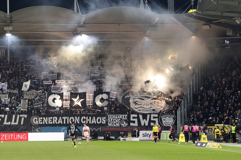 Sturm Graz - GAK
Oesterreichische Fussball Bundesliga, 16. Runde, SK Sturm Graz - Grazer AK, Stadion Liebenau Graz, 07.12.2025. 

Foto zeigt Fans von Sturm
Schlüsselwörter: generationchaos sws blackstorm