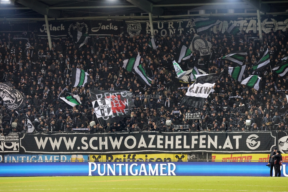 Sturm Graz - GAK
Oesterreichische Fussball Bundesliga, 16. Runde, SK Sturm Graz - Grazer AK, Stadion Liebenau Graz, 07.12.2025. 

Foto zeigt Fans von Sturm
Schlüsselwörter: schwoazehelfen