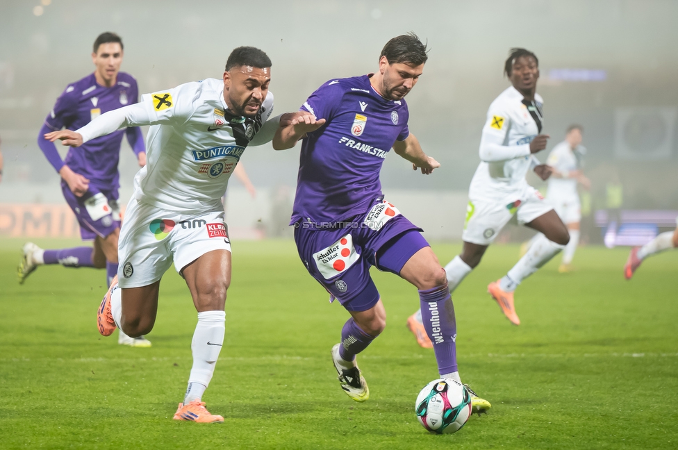 Austria Wien - Sturm Graz
Oesterreichische Fussball Bundesliga, 17. Runde, FK Austria Wien - SK Sturm Graz, Franz Horr Stadion Wien, 14.12.2025. 

Foto zeigt Maurice Malone (Sturm)
