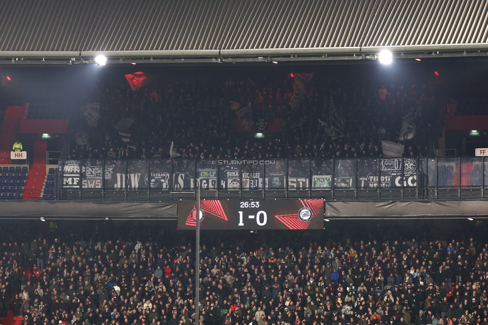 Feyenoord - Sturm Graz
UEFA Europa League Gruppenphase 7. Spieltag, Feyenoord Rotterdam - SK Sturm Graz, Stadion Feijenoord Rotterdam, 22.01.2026. Foto zeigt Fans von Sturm
