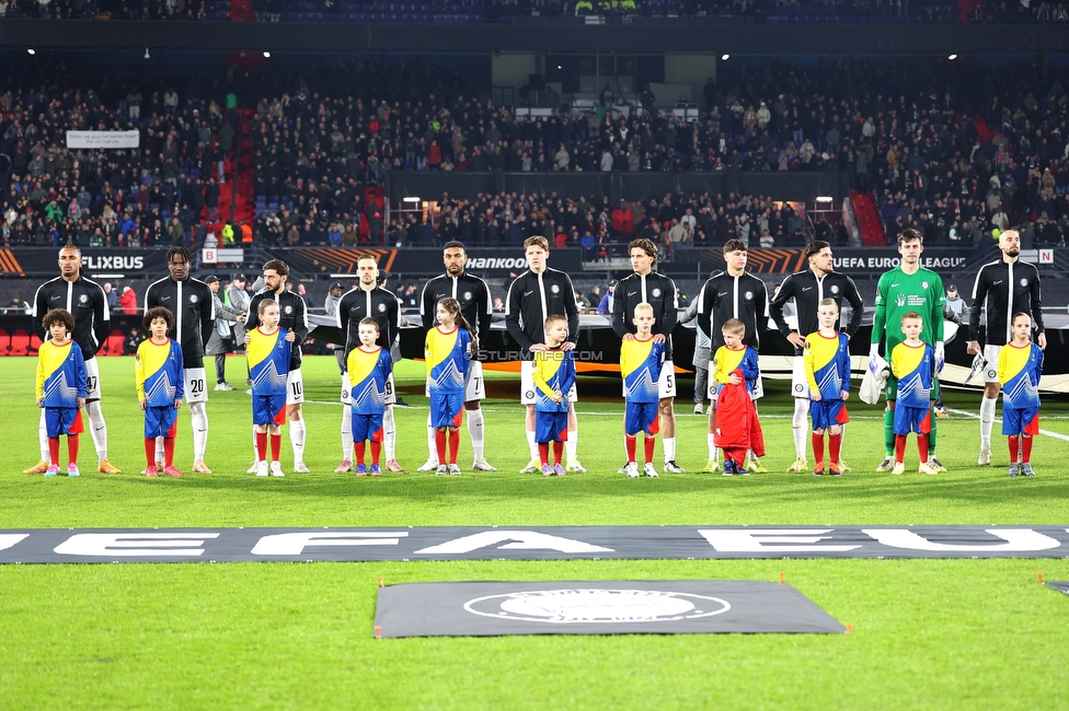 Feyenoord - Sturm Graz
UEFA Europa League Gruppenphase 7. Spieltag, Feyenoord Rotterdam - SK Sturm Graz, Stadion Feijenoord Rotterdam, 22.01.2026. Foto zeigt die Mannschaft von Sturm
