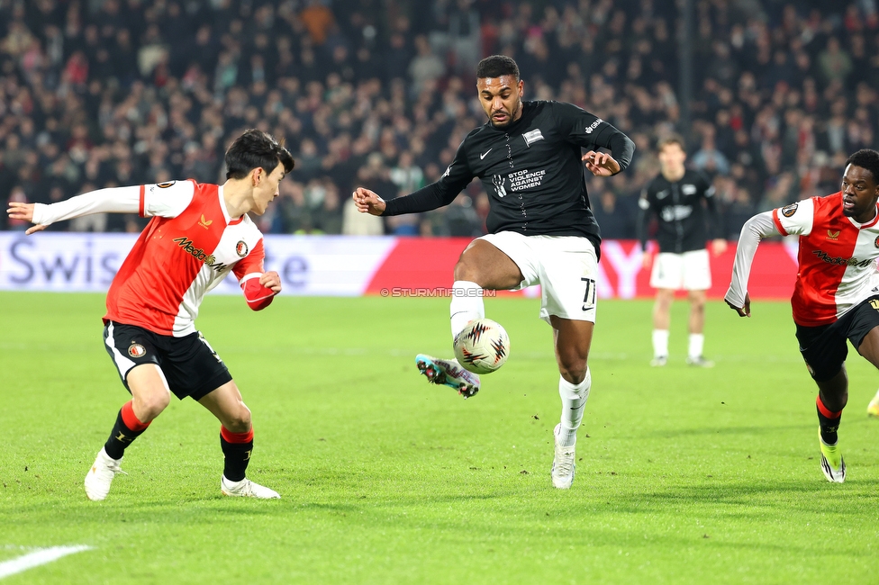 Feyenoord - Sturm Graz
UEFA Europa League Gruppenphase 7. Spieltag, Feyenoord Rotterdam - SK Sturm Graz, Stadion Feijenoord Rotterdam, 22.01.2026. Foto zeigt Maurice Malone (Sturm)
