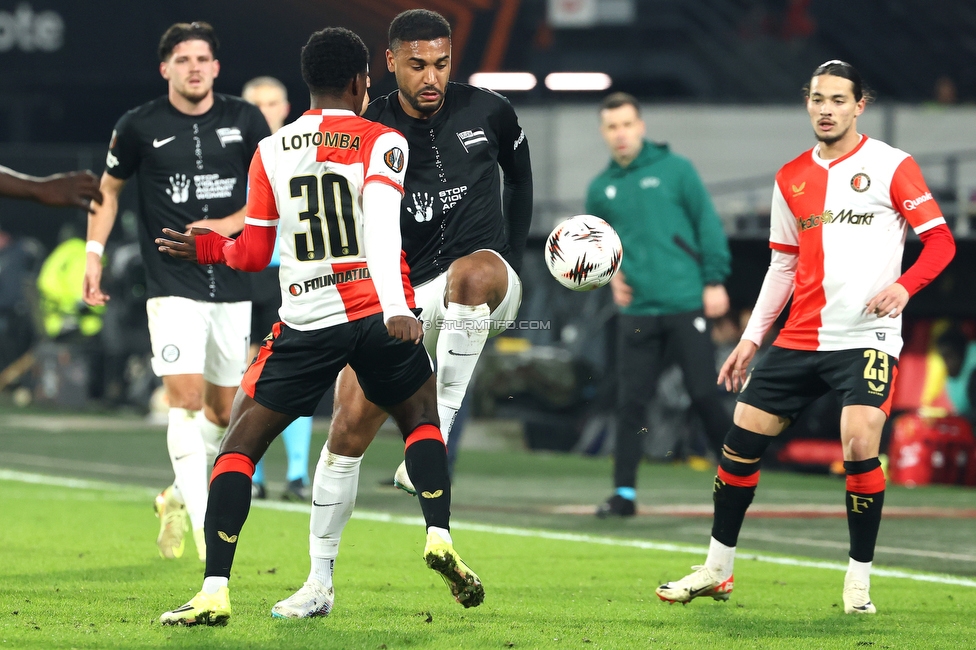Feyenoord - Sturm Graz
UEFA Europa League Gruppenphase 7. Spieltag, Feyenoord Rotterdam - SK Sturm Graz, Stadion Feijenoord Rotterdam, 22.01.2026. Foto zeigt Maurice Malone (Sturm)
