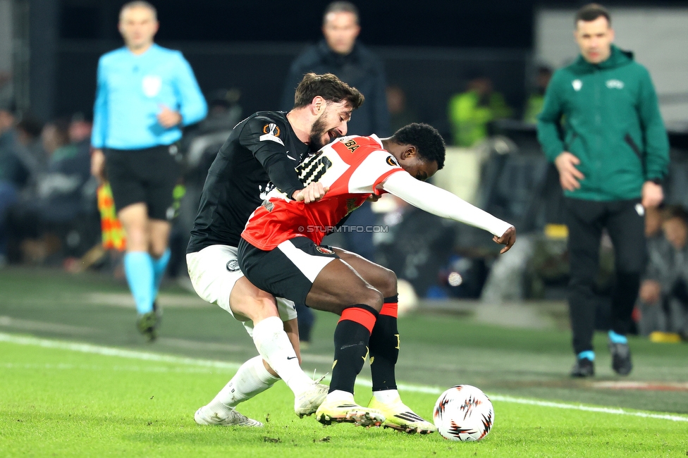 Feyenoord - Sturm Graz
UEFA Europa League Gruppenphase 7. Spieltag, Feyenoord Rotterdam - SK Sturm Graz, Stadion Feijenoord Rotterdam, 22.01.2026. Foto zeigt Otar Kiteishvili (Sturm)

