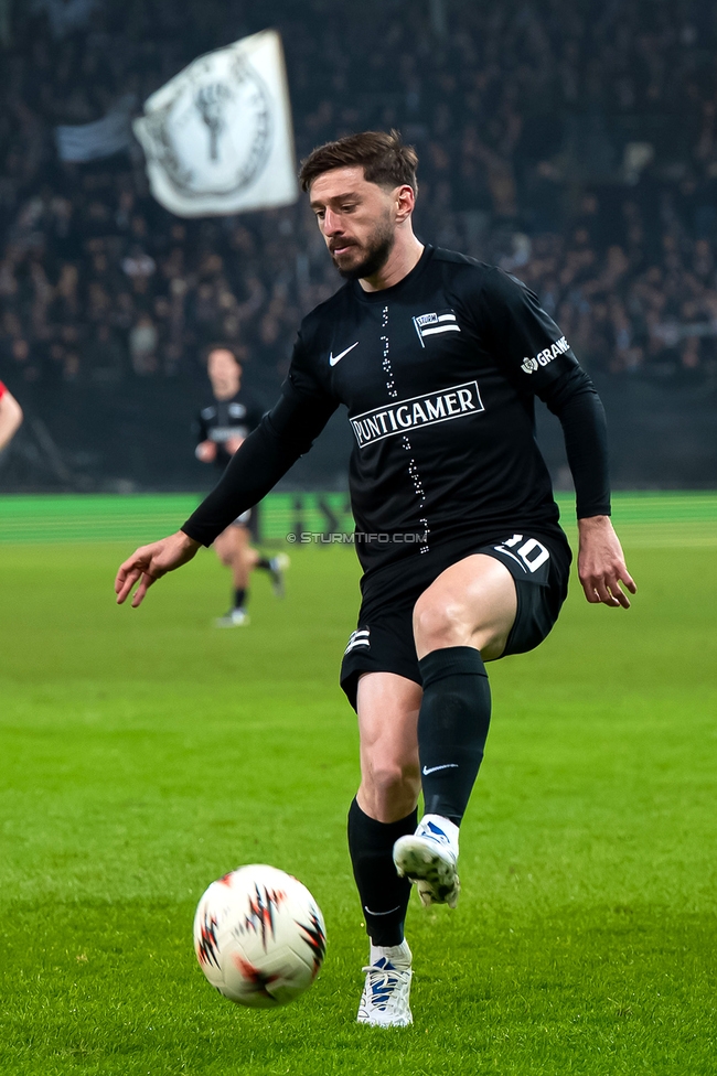 Sturm Graz - Brann Bergen
UEFA Europa League Gruppenphase 8. Spieltag, SK Sturm Graz - SK Brann Bergen, Stadion Liebenau Graz, 29.01.2026. Foto zeigt Otar Kiteishvili (Sturm)
