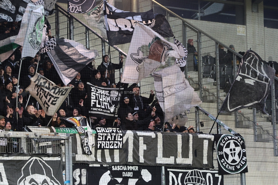 Altach - Sturm Graz
OEFB Cup, Viertelfinale, SC Rheindorf Altach - SK Sturm Graz, Stadion Schnabelholz Altach, 01.02.2026. Foto zeigt Fans von Sturm
Schlüsselwörter: sturmflut