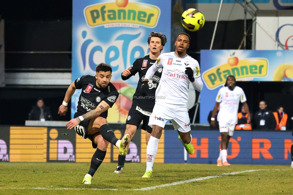 Altach - Sturm Graz
OEFB Cup, Viertelfinale, SC Rheindorf Altach - SK Sturm Graz, Stadion Schnabelholz Altach, 01.02.2026. Foto zeigt Jusuf Gazibegovic (Sturm)
