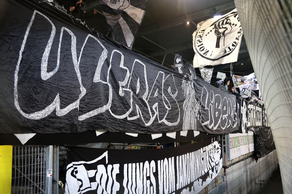 Sturm Graz - Ried
Oesterreichische Fussball Bundesliga, 18. Runde, SK Sturm Graz - SV Ried, Stadion Liebenau Graz, 08.02.2026. Foto zeigt Fans von Sturm mit einem Spruchband
