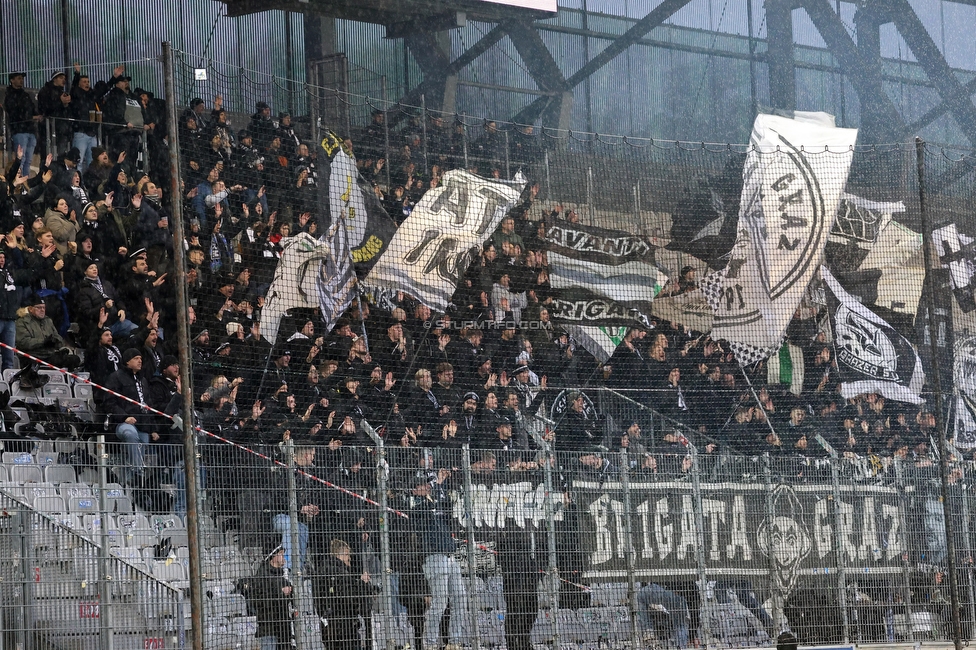 WSG Tirol - Sturm Graz
Oesterreichische Fussball Bundesliga, 19. Runde, WSG Tirol - SK Sturm Graz, Tivoli Stadion Neu, 14.02.2026.

Foto zeigt Fans von Sturm
