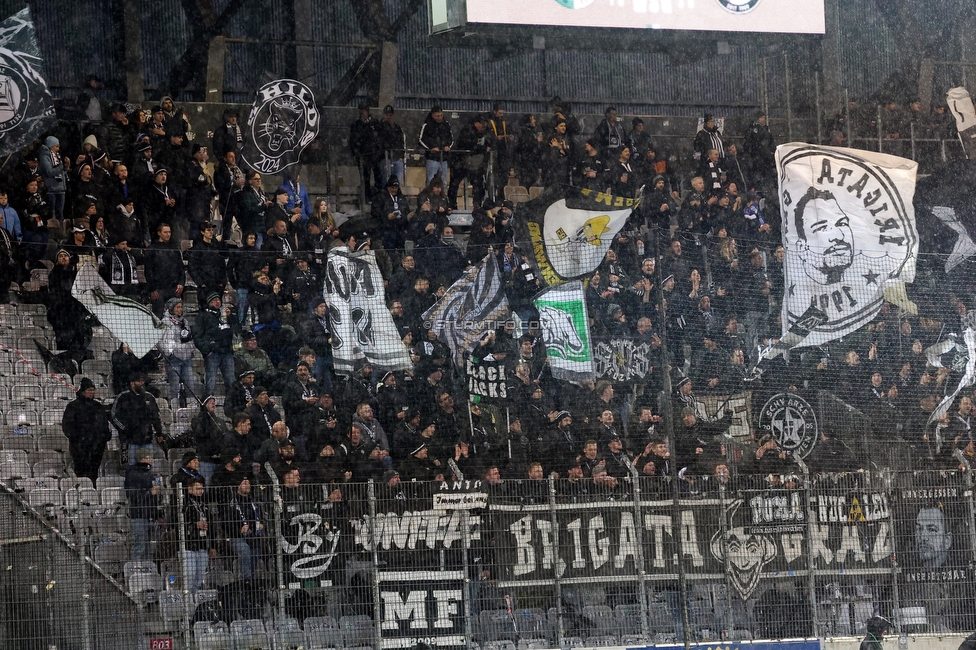 WSG Tirol - Sturm Graz
Oesterreichische Fussball Bundesliga, 19. Runde, WSG Tirol - SK Sturm Graz, Tivoli Stadion Neu, 14.02.2026.

Foto zeigt Fans von Sturm
