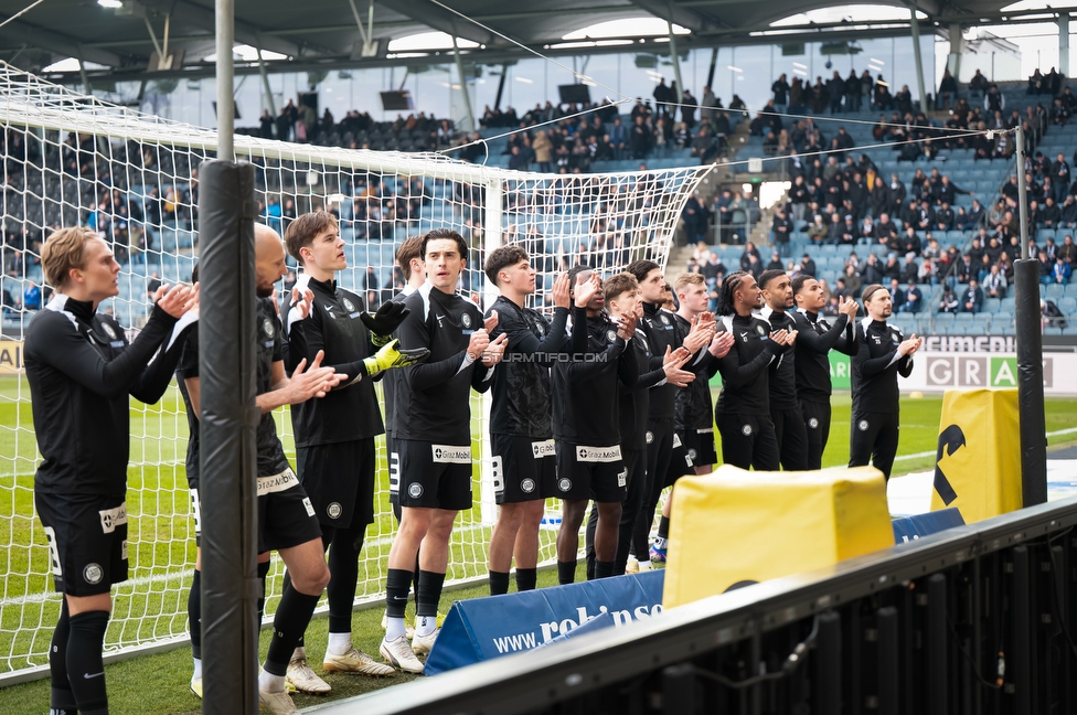 Sturm Graz - BW Linz
Oesterreichische Fussball Bundesliga, 20. Runde, SK Sturm Graz - FC Blau-Weiss Linz, Stadion Liebenau Graz, 22.02.2026. Foto zeigt die Mannschaft von Sturm
