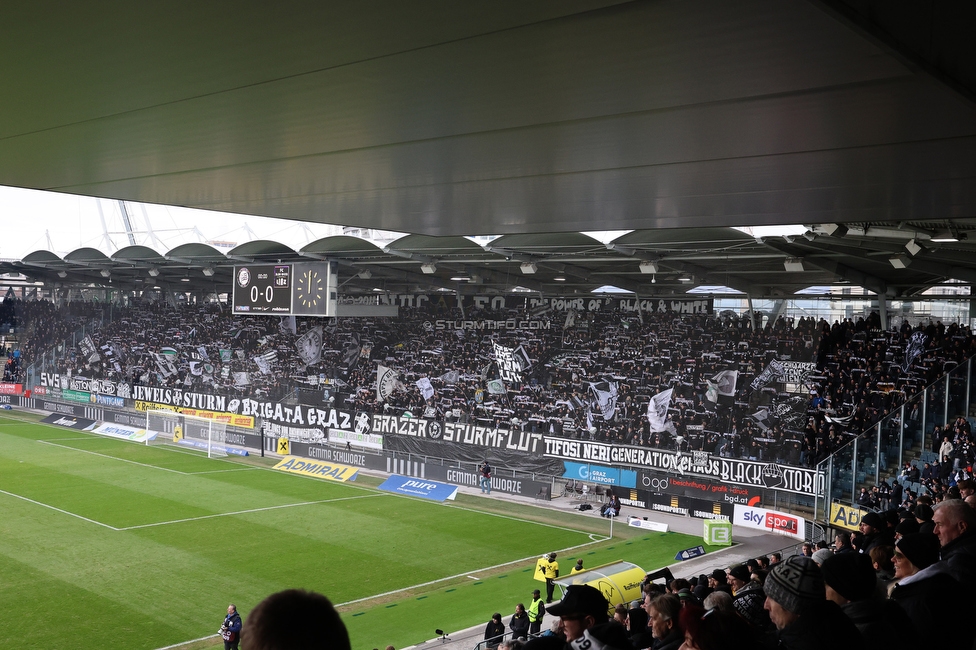 Sturm Graz - BW Linz
Oesterreichische Fussball Bundesliga, 20. Runde, SK Sturm Graz - FC Blau-Weiss Linz, Stadion Liebenau Graz, 22.02.2026. 

Foto zeigt Fans von Sturm
Schlüsselwörter: schals