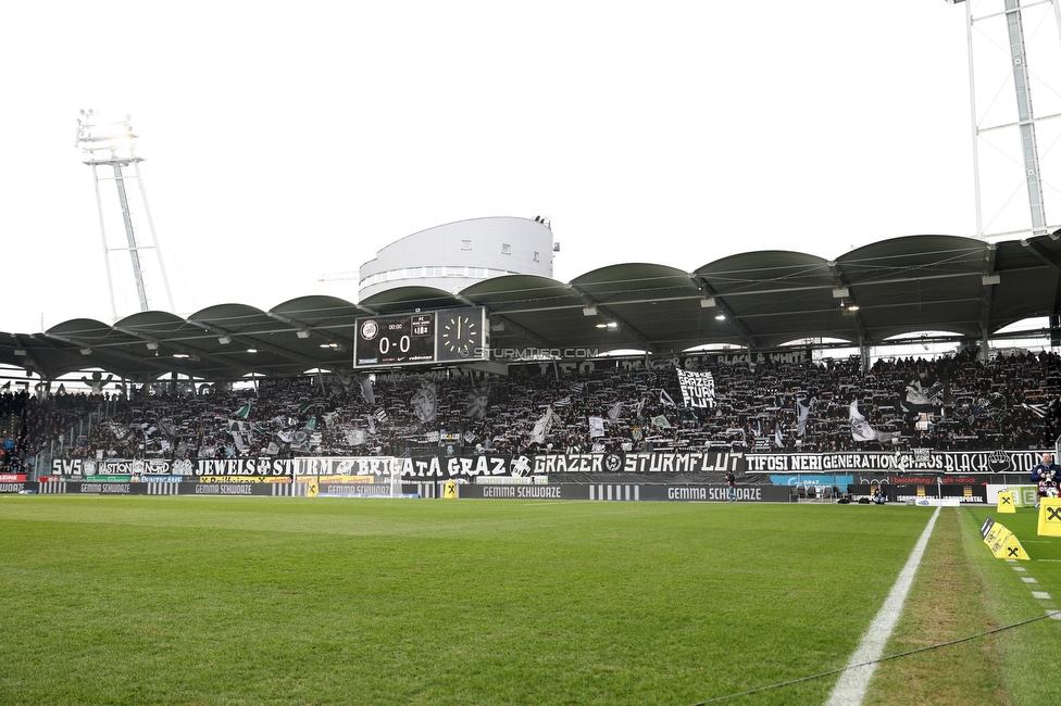 Sturm Graz - BW Linz
Oesterreichische Fussball Bundesliga, 20. Runde, SK Sturm Graz - FC Blau-Weiss Linz, Stadion Liebenau Graz, 22.02.2026. 

Foto zeigt Fans von Sturm
Schlüsselwörter: schals