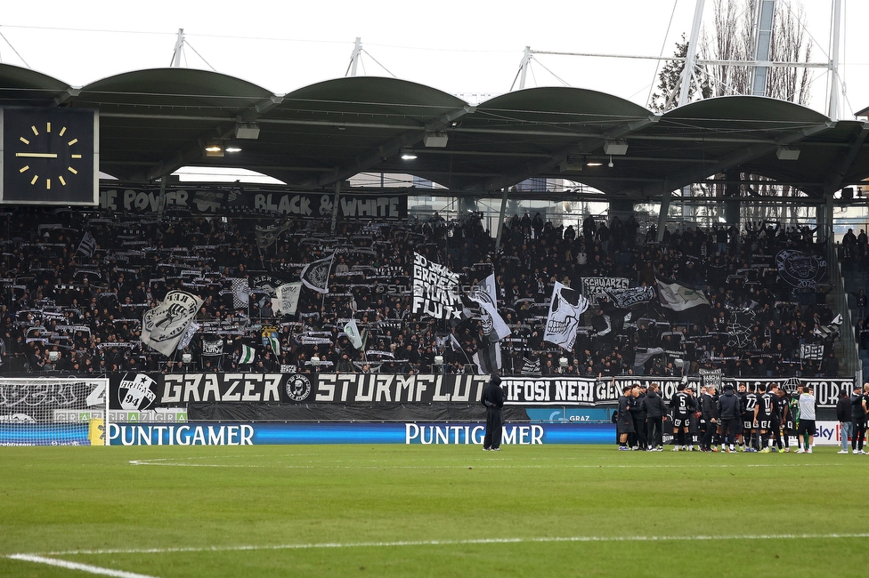 Sturm Graz - BW Linz
Oesterreichische Fussball Bundesliga, 20. Runde, SK Sturm Graz - Blau-Weiss Linz, Stadion Liebenau Graz, 22.02.2026. 

Foto zeigt Fans von Sturm
Schlüsselwörter: schals