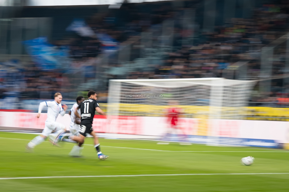 Sturm Graz - BW Linz
Oesterreichische Fussball Bundesliga, 20. Runde, SK Sturm Graz - FC Blau-Weiss Linz, Stadion Liebenau Graz, 22.02.2026. 

Foto zeigt Axel Kayombo (Sturm)
