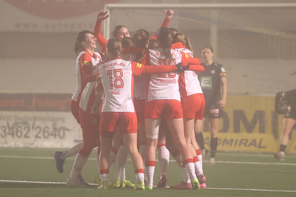 Sturm Damen - RB Salzburg
OEFB Frauen Bundesliga, 15. Runde, SK Sturm Graz Damen - RB Salzburg, Koralmstadion Deutschlandsberg , 21.02.2026. Foto zeigt den Jubel zum Ausgleichstreffer
