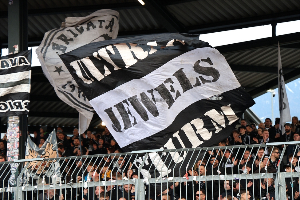 Wolfsberg - Sturm Graz
Oesterreichische Fussball Bundesliga, 21. Runde, Wolfsberger AC - SK Sturm Graz, Lavanttal Arena Wolfsberg, 01.03.2026. 

Foto zeigt Fans von Sturm

