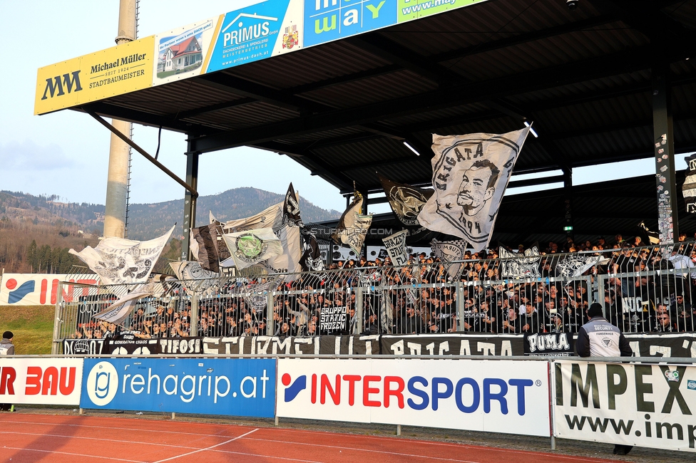 Wolfsberg - Sturm Graz
Oesterreichische Fussball Bundesliga, 21. Runde, Wolfsberger AC - SK Sturm Graz, Lavanttal Arena Wolfsberg, 01.03.2026. 

Foto zeigt Fans von Sturm
