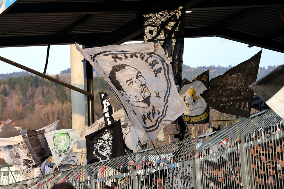 Wolfsberg - Sturm Graz
Oesterreichische Fussball Bundesliga, 21. Runde, Wolfsberger AC - SK Sturm Graz, Lavanttal Arena Wolfsberg, 01.03.2026. 

Foto zeigt Fans von Sturm
